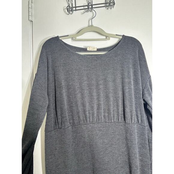 Mimi Maternity Dress Large Gray Midi Side Slit Minimalist Officecore Academia - Picture 5 of 11